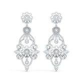Platinum Semi Mount Earrings Setting Round Ro 6x6mm Syz Jewelry
