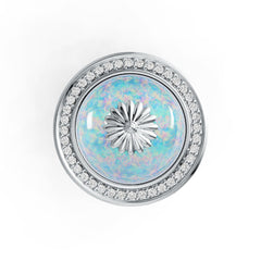 Sterling Silver Semi Mount Ring Setting Round RD 15x15mm Cabochon Bezel DHJ