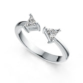 14K Gold Semi Mount Ring Setting Trillion TR 4X4mm DHJ