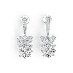 Sterling Silver Semi Mount Earrings Setting Round RD 7x7mm DHJ