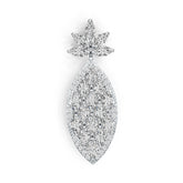 Sterling Silver Semi Mount Pendant Setting Marquise MQ 6X3mm Pineapple Theme DHJ