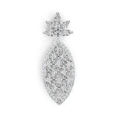 Sterling Silver Semi Mount Pendant Setting Marquise MQ 6X3mm Pineapple Theme DHJ