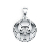 14K Gold Pendant with or Moissanite Soccer Ball Theme Diamond Accent DHJ