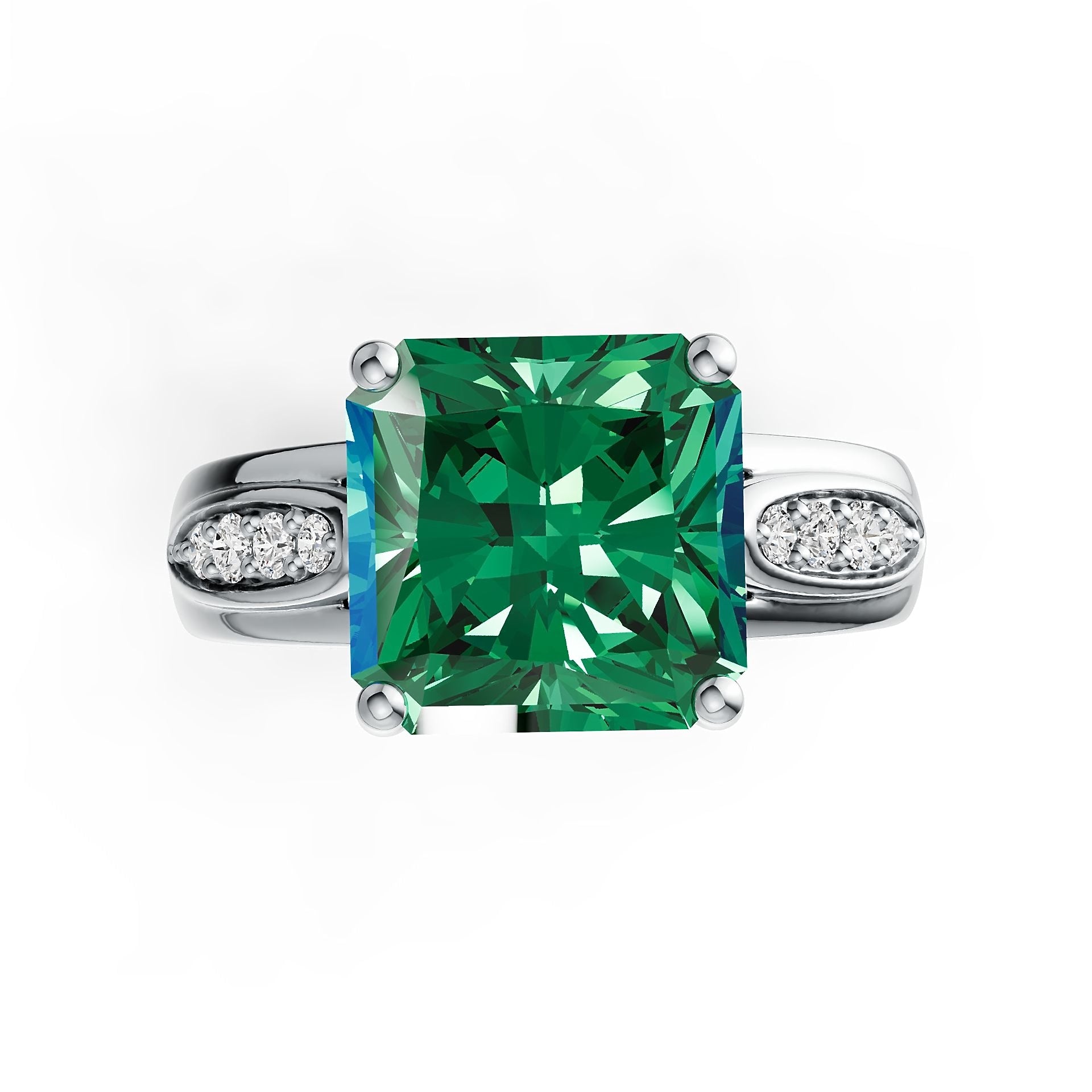 Sterling Silver Semi Mount Ring Setting Emerald OCT 9X9mm DHJ