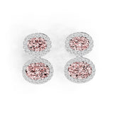 18K Gold Semi Mount Earrings Setting Oval Ov 9x6mm Diamond Accent Syz Jewelry