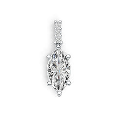 Platinum Semi Mount Pendant Setting Marquise MQ 12X6mm Diamond Accent DHJ