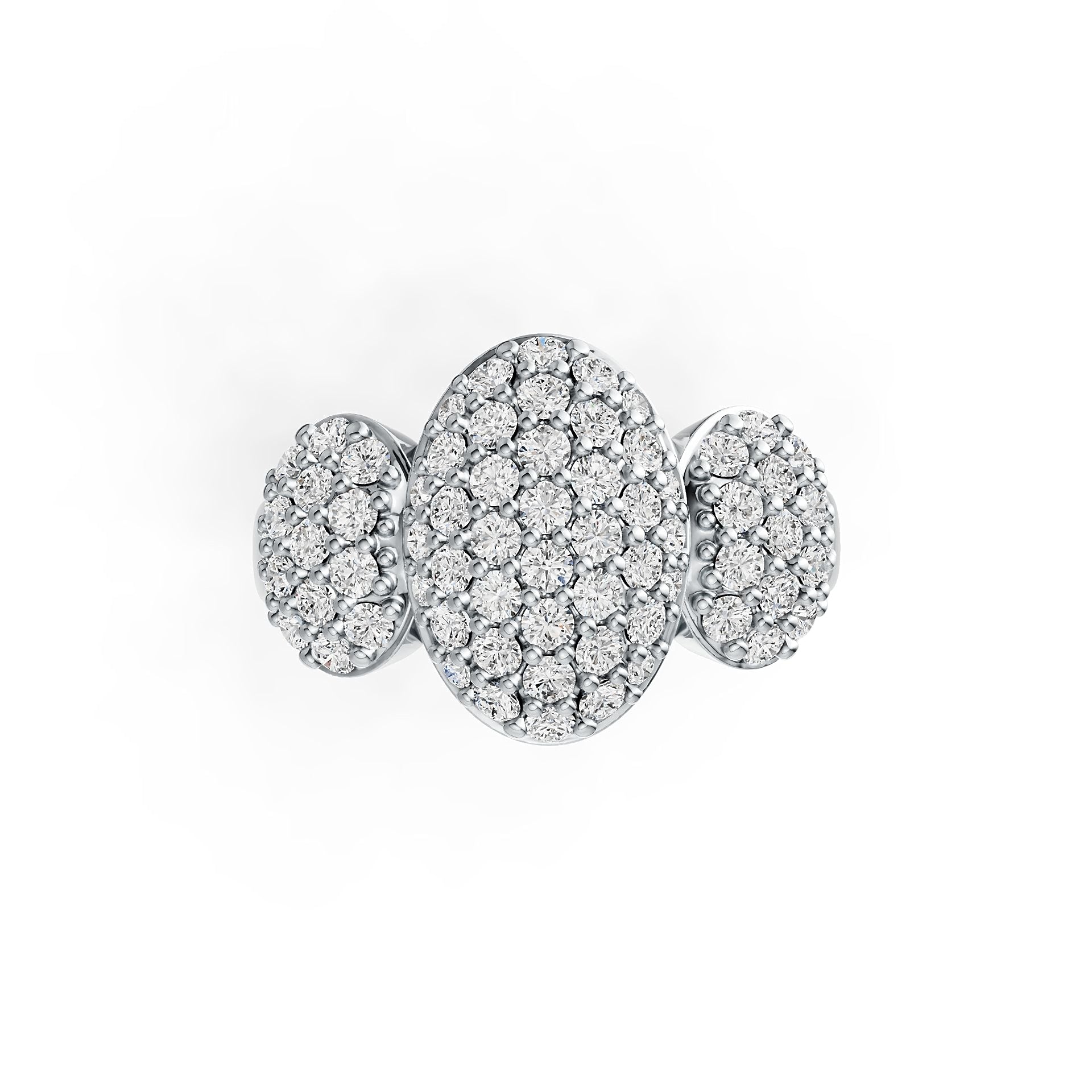 Sterling Silver Oval-Shaped Cocktail Ring with White Topaz or Moissanite DHJ