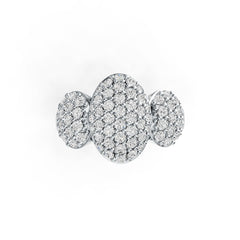 Sterling Silver Oval-Shaped Cocktail Ring with White Topaz or Moissanite DHJ