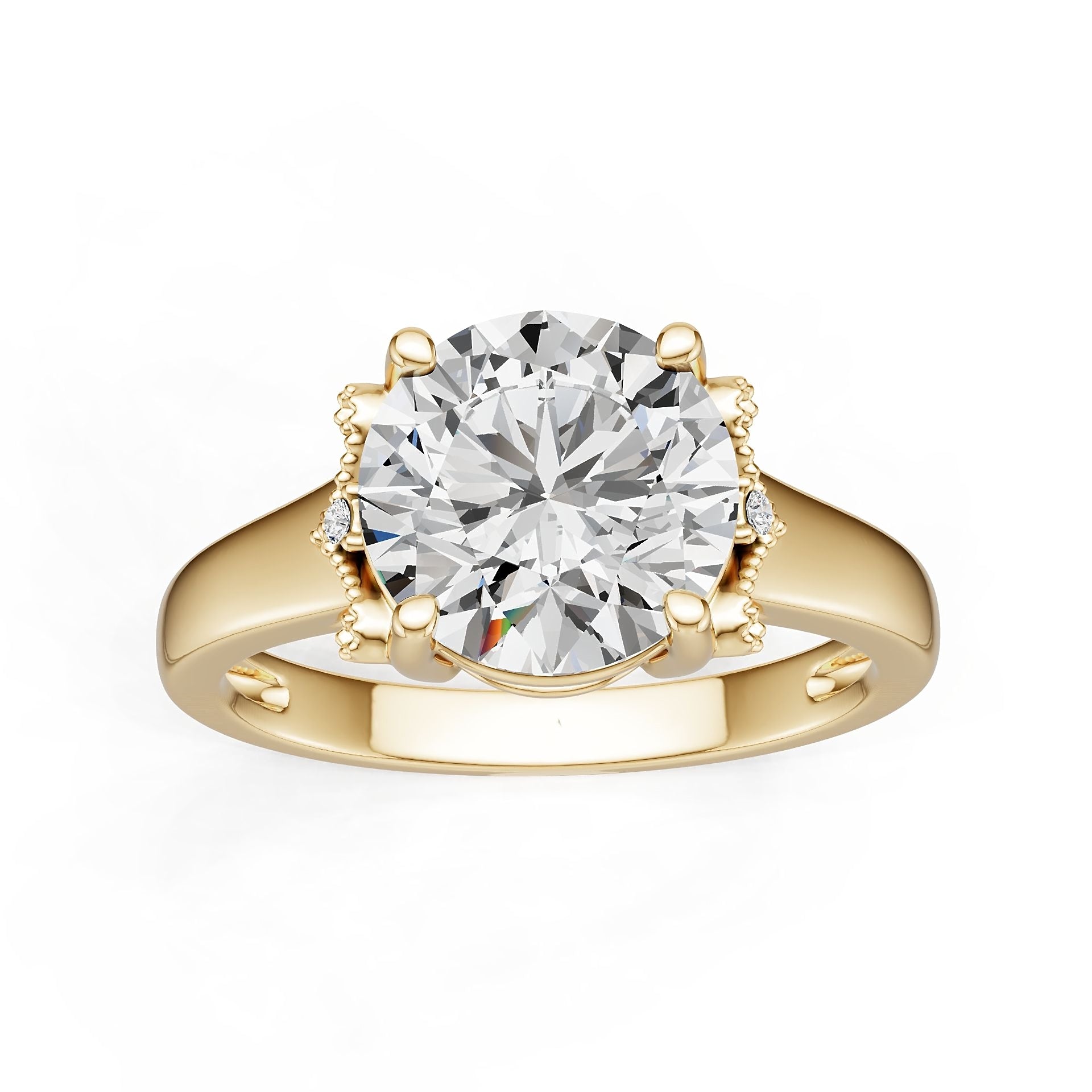 Sterling Silver Semi Mount Ring Setting Round Ro 10x10mm Syzjewelry