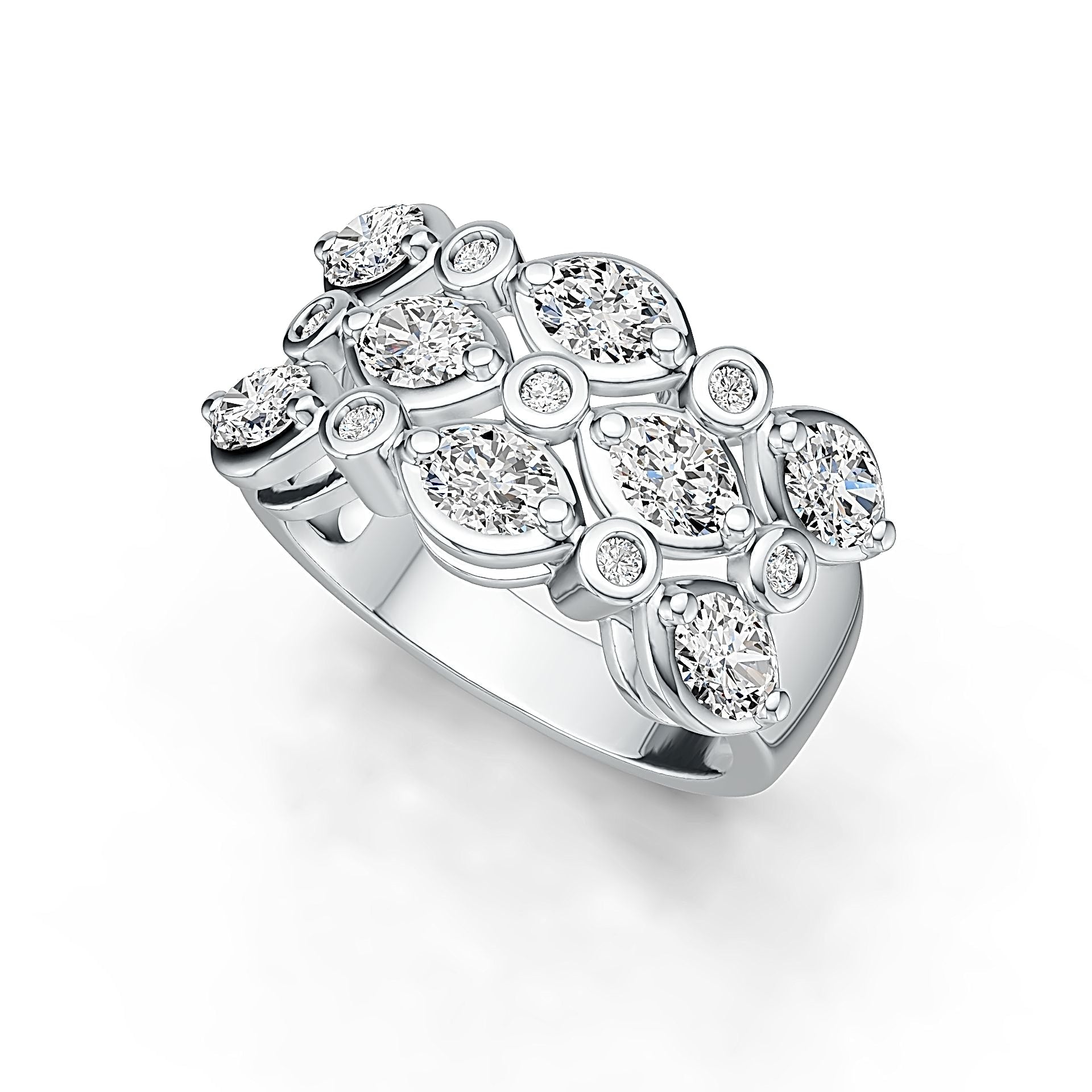 14K Gold Semi Mount Ring Setting Oval OV 4X3mm Diamond Accent DHJ