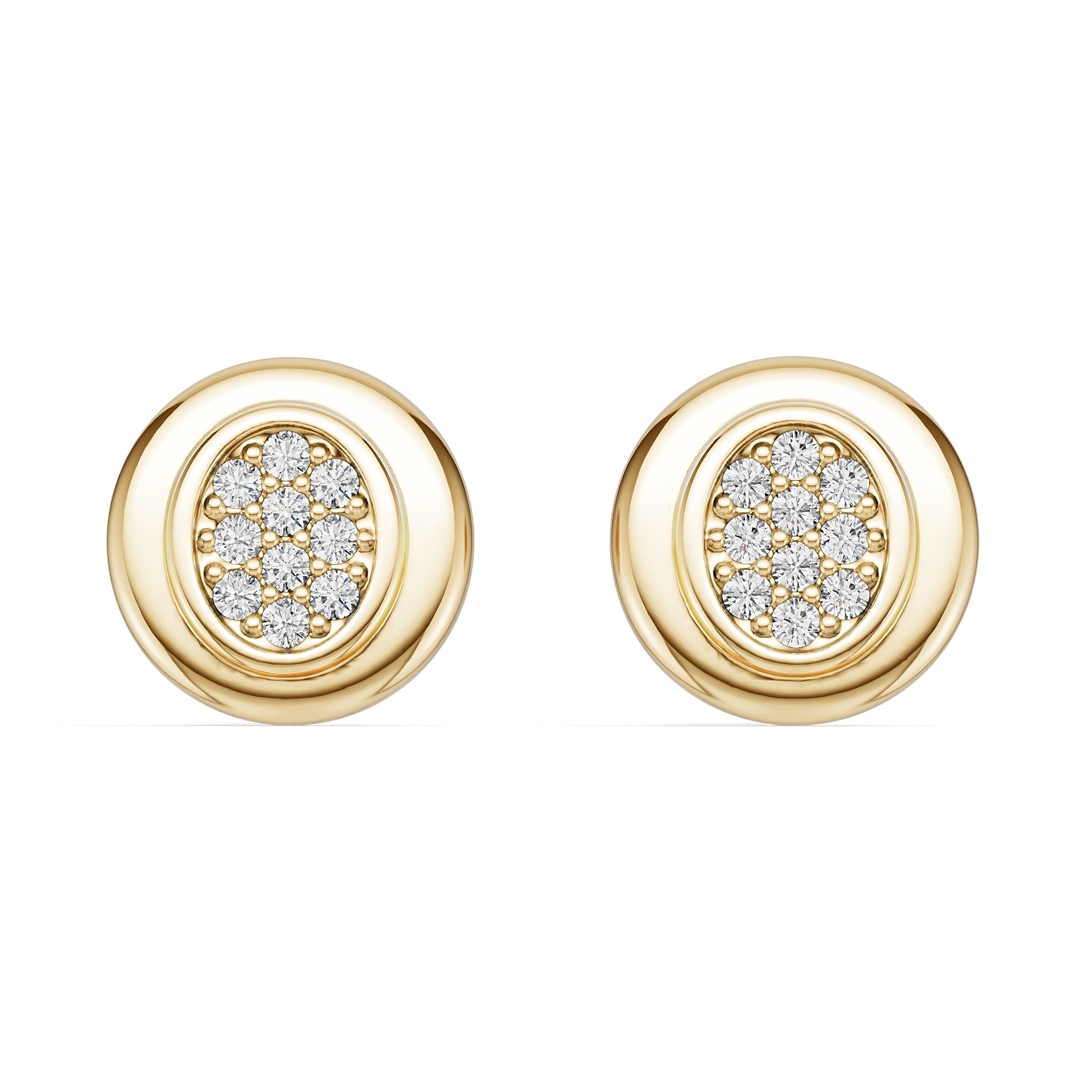 18K Gold Semi Mount Earrings Setting Round Ro 1x1mm Diamond Accent Syz Jewelry