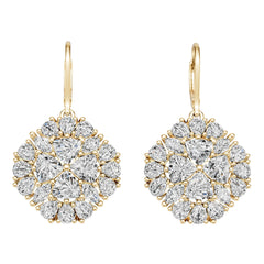 14K Gold Semi Mount Earrings Setting Trillion Tr 5x5mm Diamond Accent Syz Jewelry