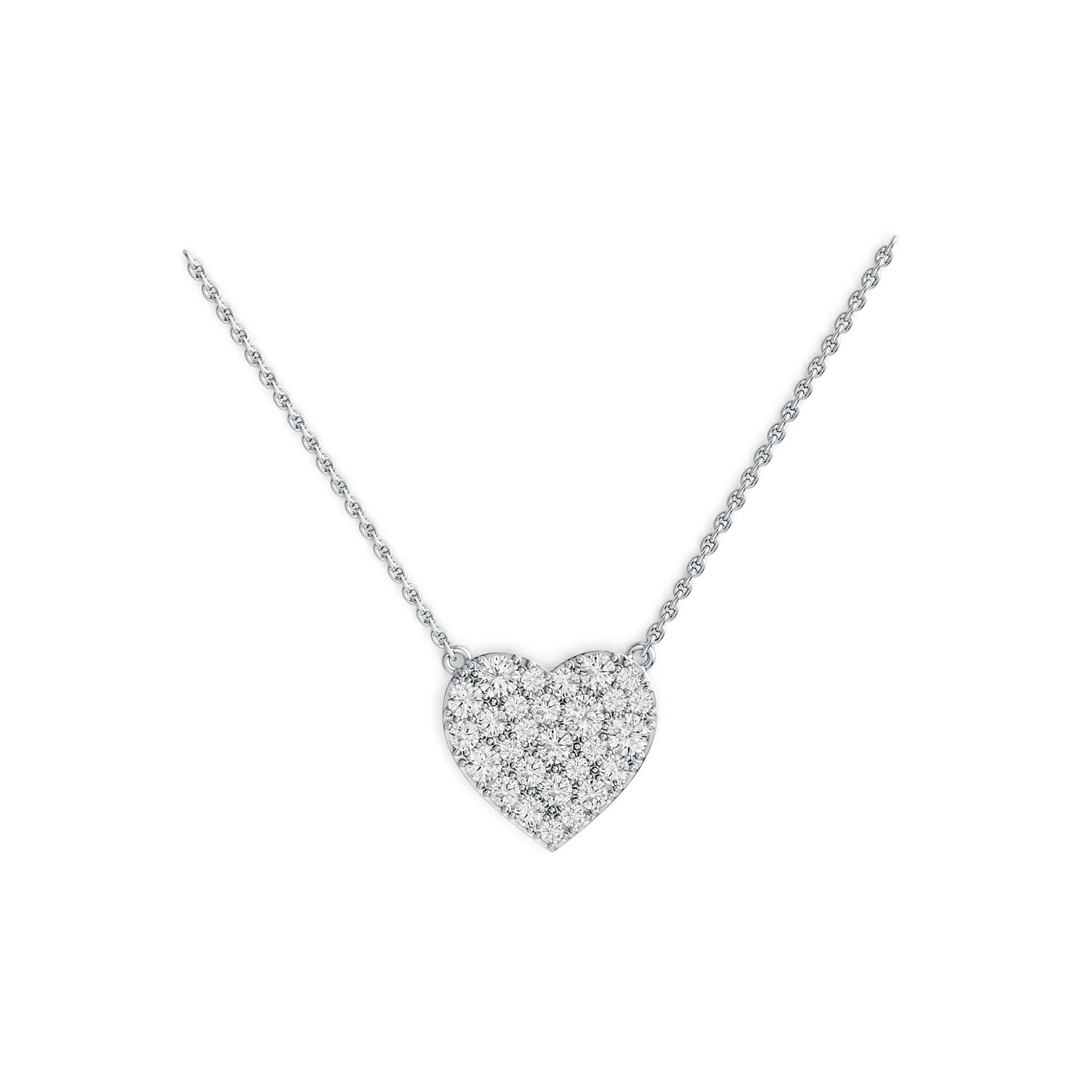 Platinum Pendant Heart-Shaped with White Topaz or Moissanite Diamond Accent DHJ