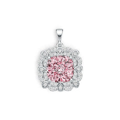 18K Gold Semi Mount Pendant Setting Cushion CU 11X11mm Diamond Accent DHJ