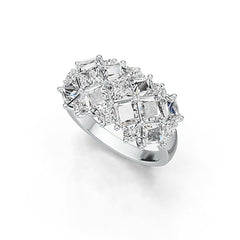 14K Gold Semi Mount Ring Setting Princess SQ 4X4mm Diamond Accent DHJ