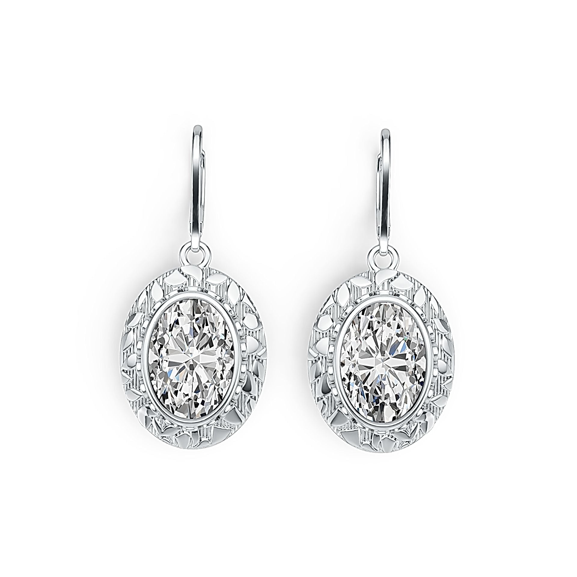 14K Gold Semi Mount Earrings Setting Oval OV 14X10mm DHJ