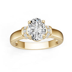 10K Gold Semi Mount Ring Setting Oval Ov 8x6mm Moissanite Accent Syz Jewelry