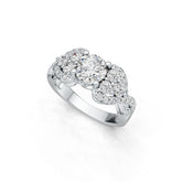 14K Gold Semi Mount Ring Setting Round RD 7x7mm Diamond Accent DHJ