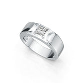 Platinum Semi Mount Ring Setting Princess SQ 5X5mm Men's Ring DHJ