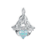 Platinum Semi Mount Pendant Setting Heart HT 10X10mm Celtic Knot DHJ