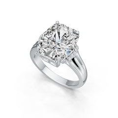 14K Gold Semi Mount Ring Setting Cushion CU 14X12mm Diamond Accent DHJ
