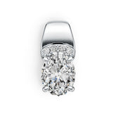 18K Gold Semi Mount Pendant Setting Oval OV 9X7mm with Diamond Accent DHJ