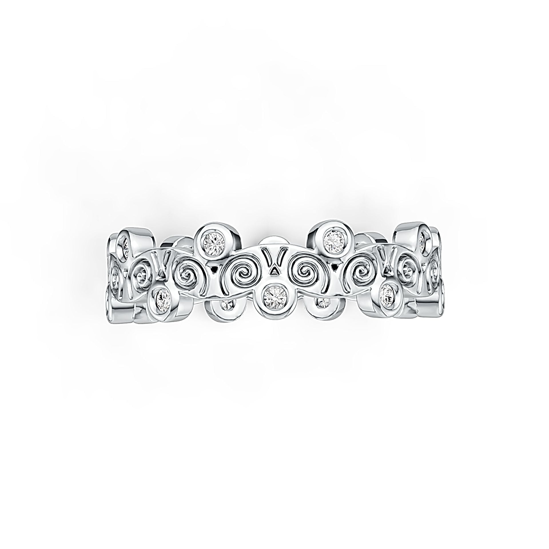 Sterling Silver Art Nouveau Ring with White Topaz or Moissanite Syzjewelry