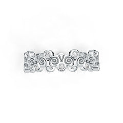 Sterling Silver Art Nouveau Ring with White Topaz or Moissanite Syzjewelry