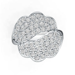 Sterling Silver Ring Leaf Theme with White Topaz or Moissanite DHJ