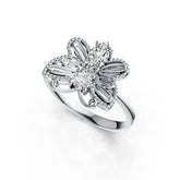 10K Gold Semi Mount Ring Setting Marquise MQ 8X4mm RD 4X4mm Butterfly Theme DHJ