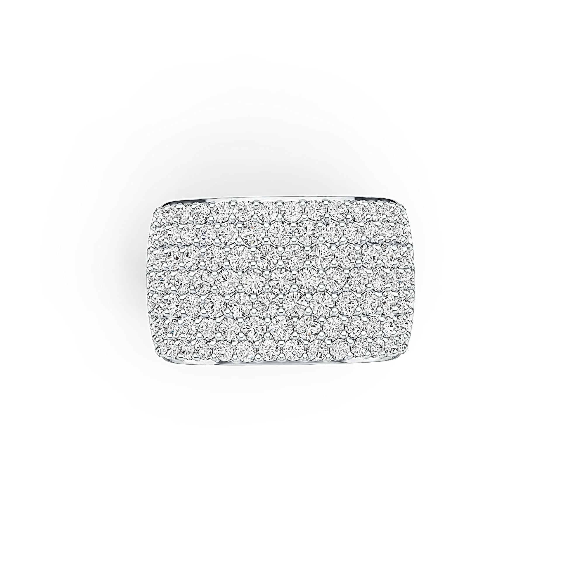 Sterling Silver Pave Ring Multi-Row with White Topaz or Moissanite - Syzjewelry