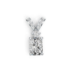 Sterling Silver Semi Mount Pendant Setting Emerald OCT 7X5mm DHJ