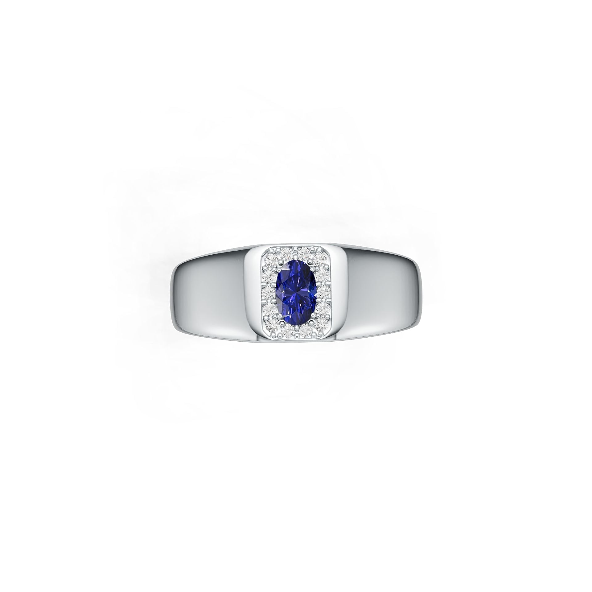 Men's Sterling Silver Semi Mount Ring Setting Oval OV 6x4mm Halo Syzjewelry