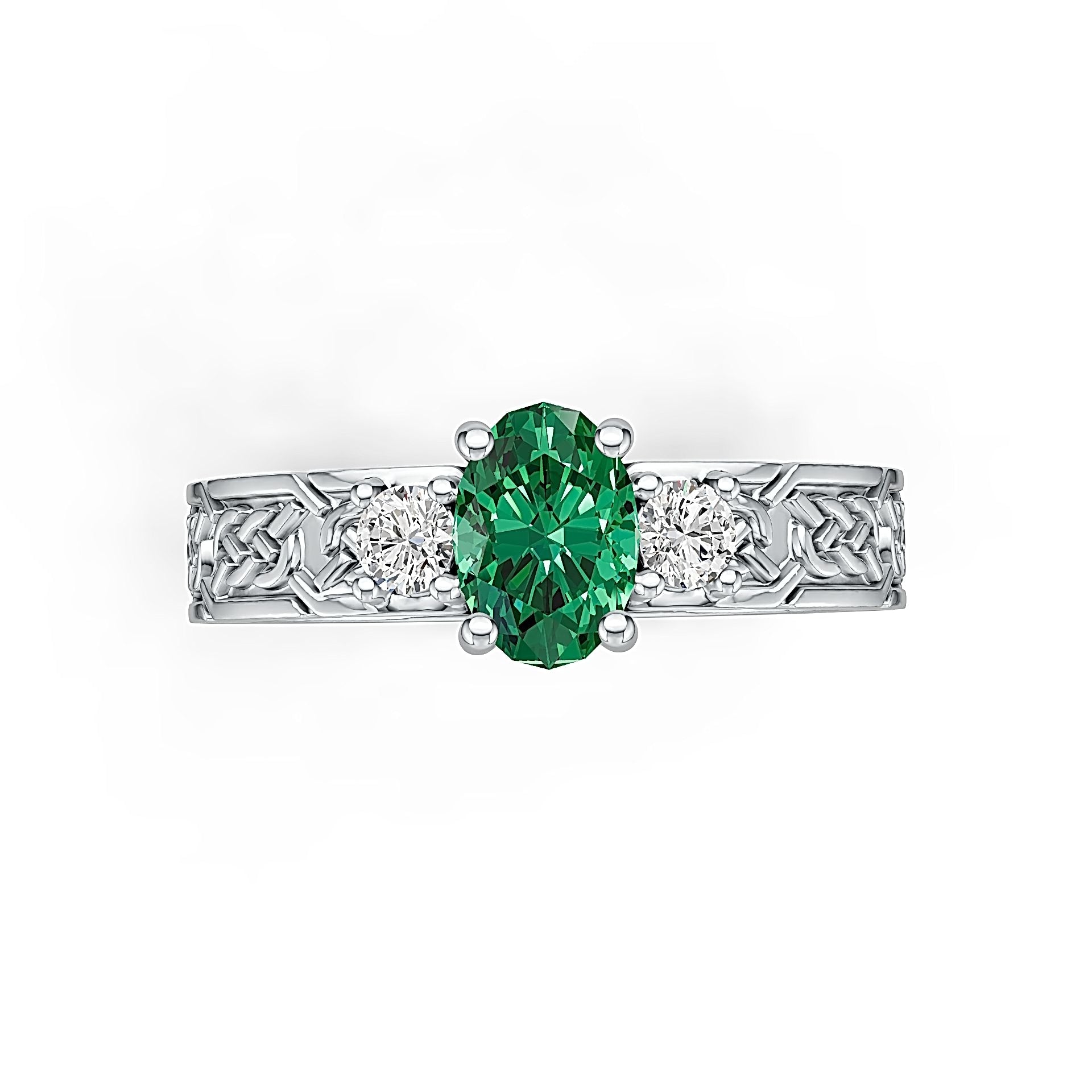 Sterling Silver Semi Mount Ring Setting Oval OV 7x5mm 3 Stone Celtick Knot Shank Etsy