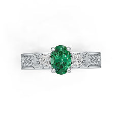 Sterling Silver Semi Mount Ring Setting Oval OV 7x5mm 3 Stone Celtick Knot Shank Etsy