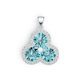 18K Gold Semi Mount Pendant Setting Round RD 8x8mm Diamond Accent DHJ