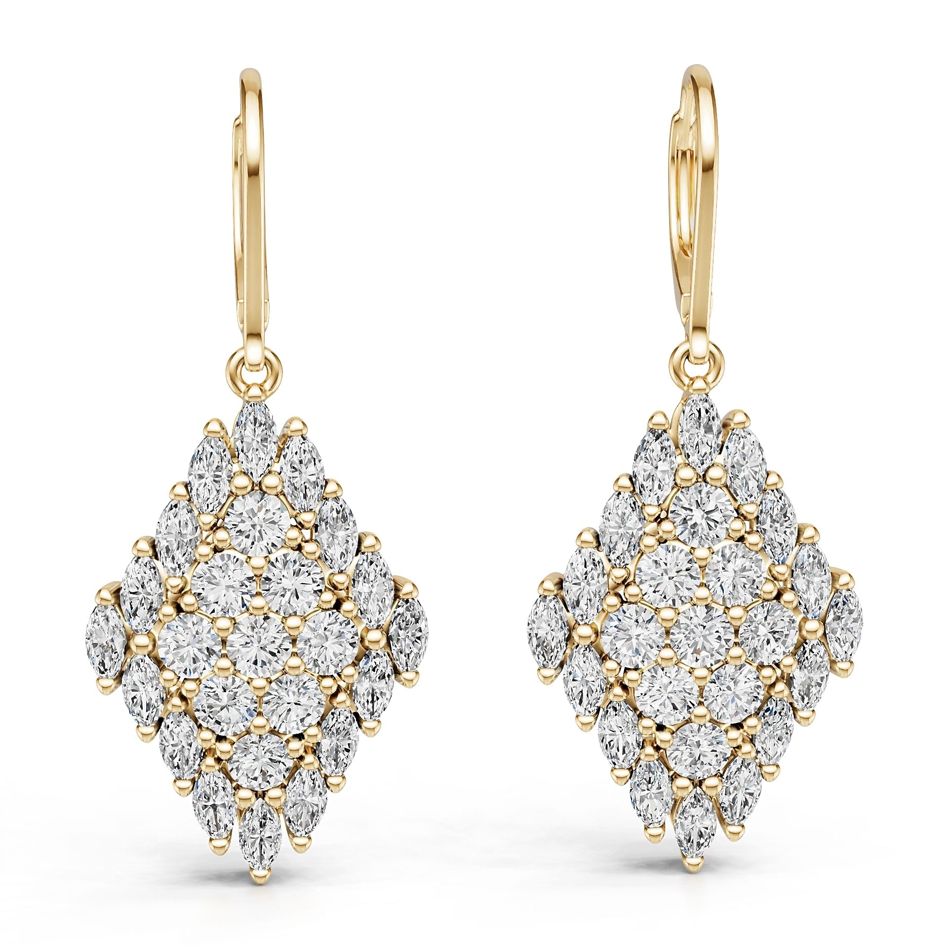 18K Gold Semi Mount Earrings Setting Round Ro 3x3mm Diamond Accent Syz Jewelry