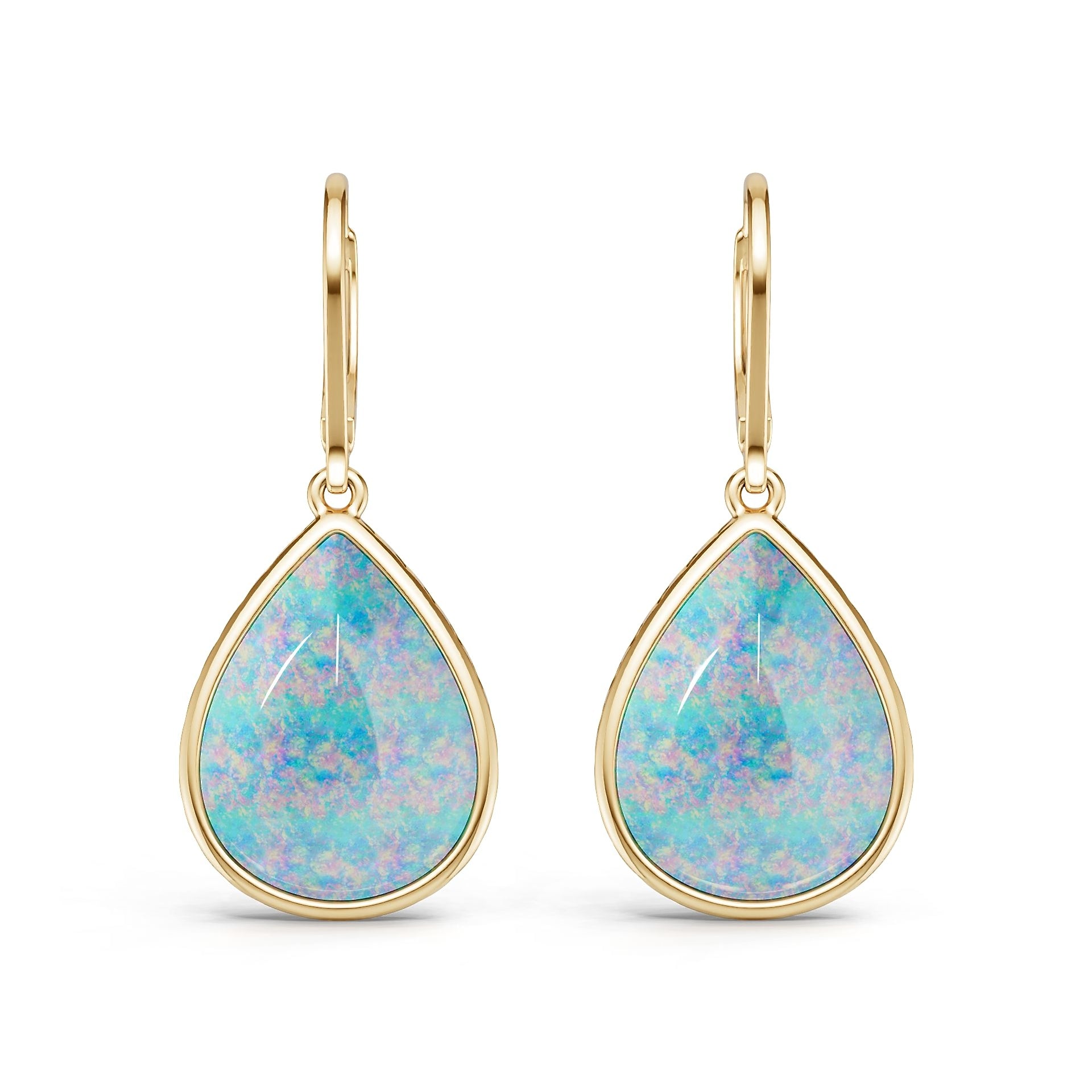 18K Gold Semi Mount Earrings Setting Round Ro 5x12mm Syz Jewelry
