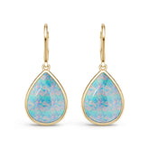 18K Gold Semi Mount Earrings Setting Round Ro 5x12mm Syz Jewelry