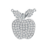 18K Gold Pendant with or Moissanite Apple Theme Diamond Accent DHJ