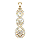 10K Gold Semi Mount Pendant Setting Round Ro 1x1mm Moissanite Accent Syz Jewelry