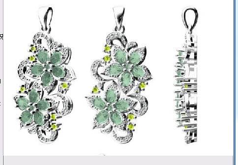 14K Gold Semi Mount Pendant Setting Oval OV 4X3mm Diamond Accent DHJ