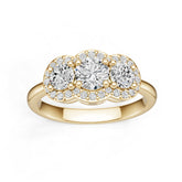 10K Gold Semi Mount Ring Setting Round Ro 5x5mm Moissanite Accent Syz Jewelry