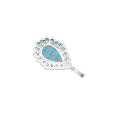 Sterling Silver Semi Mount Pendant Setting Pear PE 18x12 Cabochon Syzjewelry