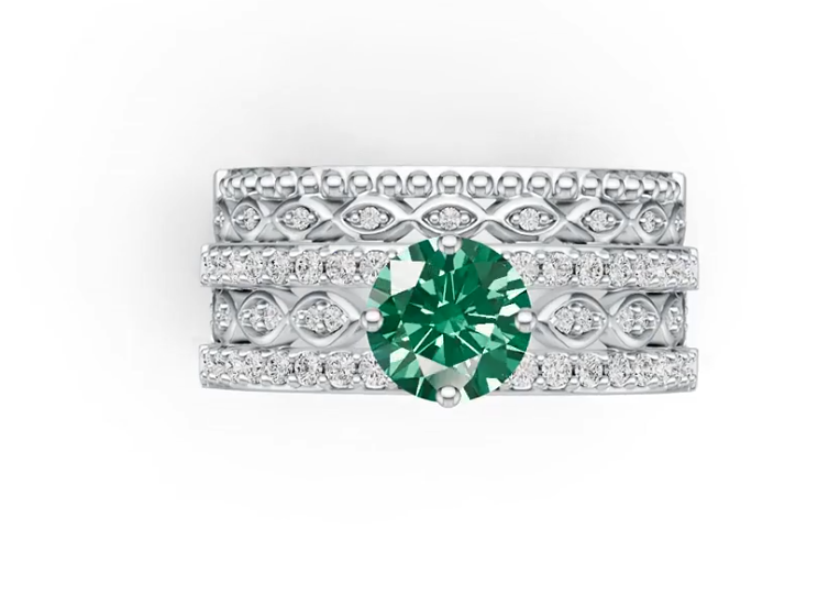 Sterling Silver Semi Mount Ring Setting Round RD 7x7mm DHJ