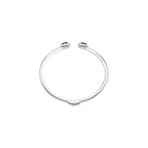Platinum Semi Mount Bangle Setting Cushion Cu 7x7mm Diamond Accent Syzjewelry