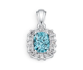 Sterling Silver Semi Mount Pendant Setting Cushion CU 8X6mm DHJ