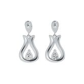 Platinum Semi Mount Earrings Setting Pear PE 7X5mm Tulip Theme DHJ