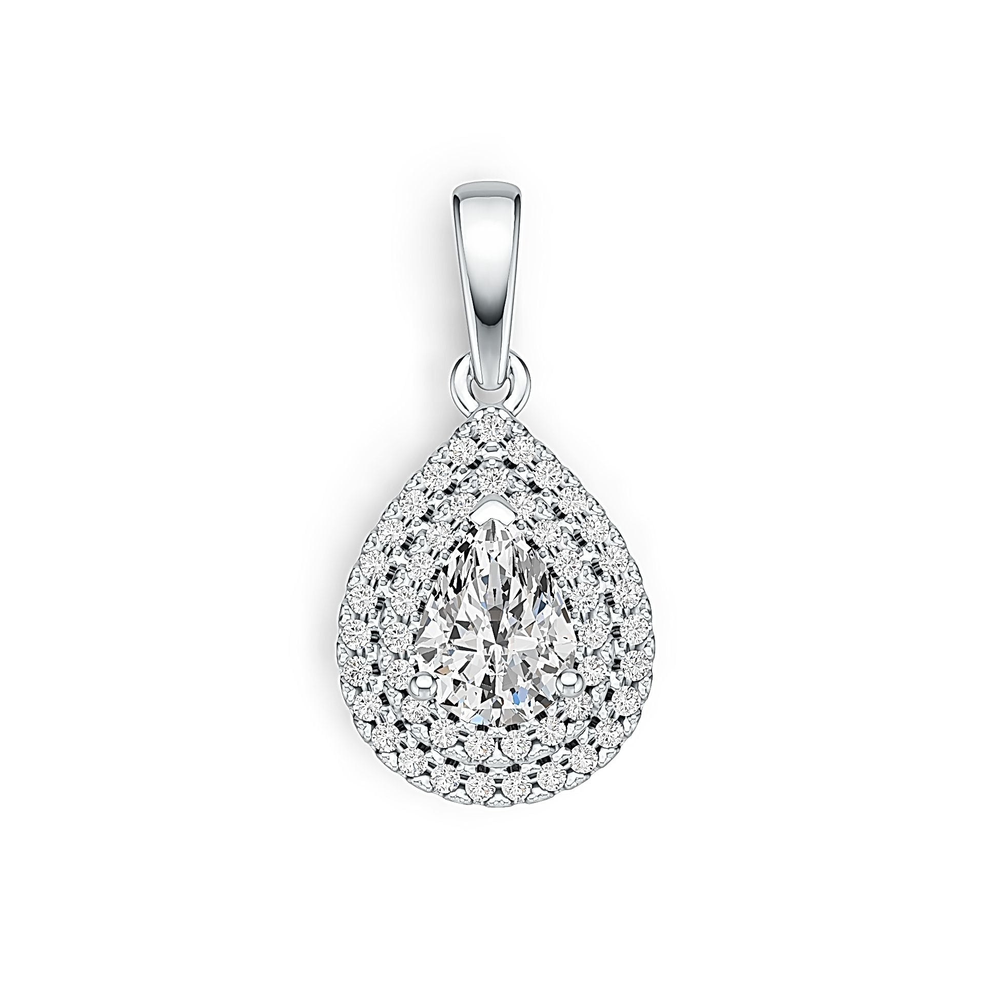 Sterling Silver Semi Mount Pendant Setting PE 7x5mm Halo with White Topaz Syzjewelry