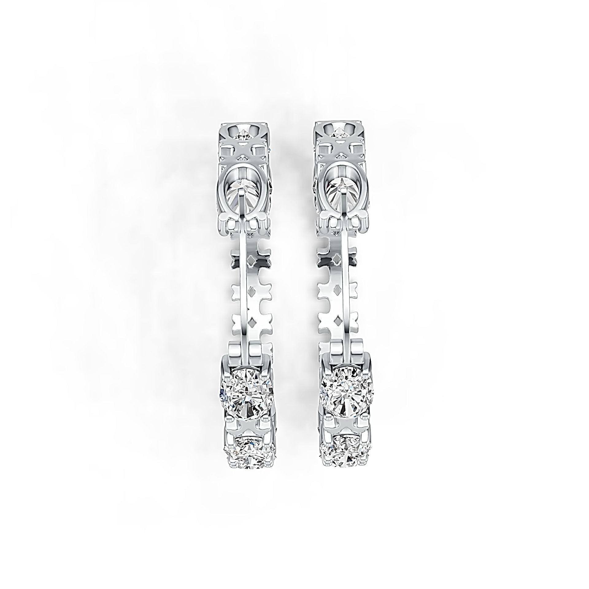 Sterling Silver Semi Mount Earrings Setting Oval OV 7X5mm Hoop DHJ